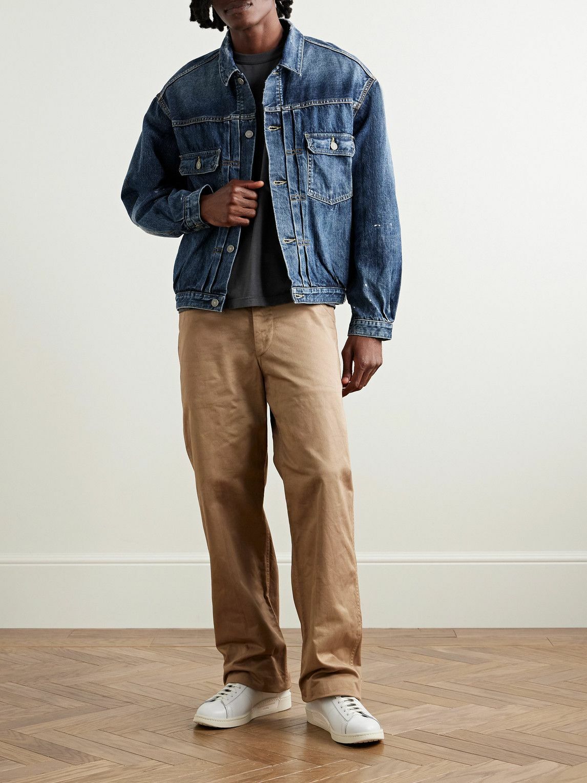 VISVIM SOCIAL SCULPTURE 101 JKT デニムジャケット Visvim - Social Sculpture 101 Paint-Splattered Denim Jacket - Blue