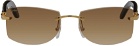 Cartier Gold 'C De Cartier' Signature Sunglasses