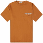 Bode Men's Beaded Fleur Pocket T-Shirt in Brown