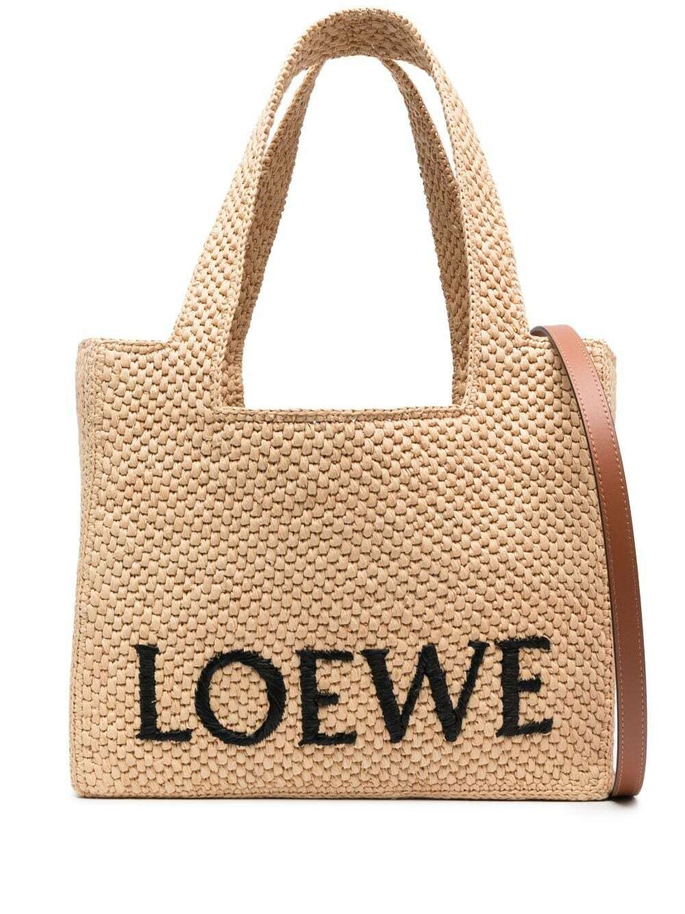 LOEWE - Loewe Font Raffia Tote Bag Loewe