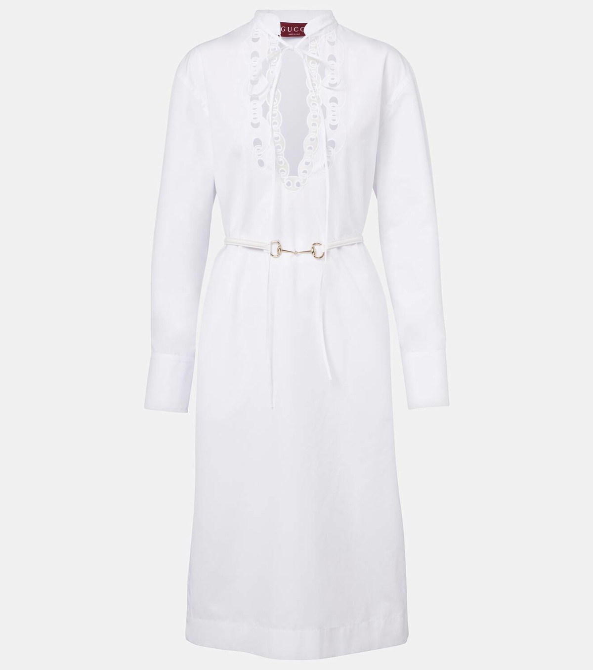 Gucci Horsebit cotton poplin midi dress