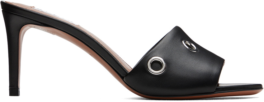 ALAÏA Black Oeillets Mules
