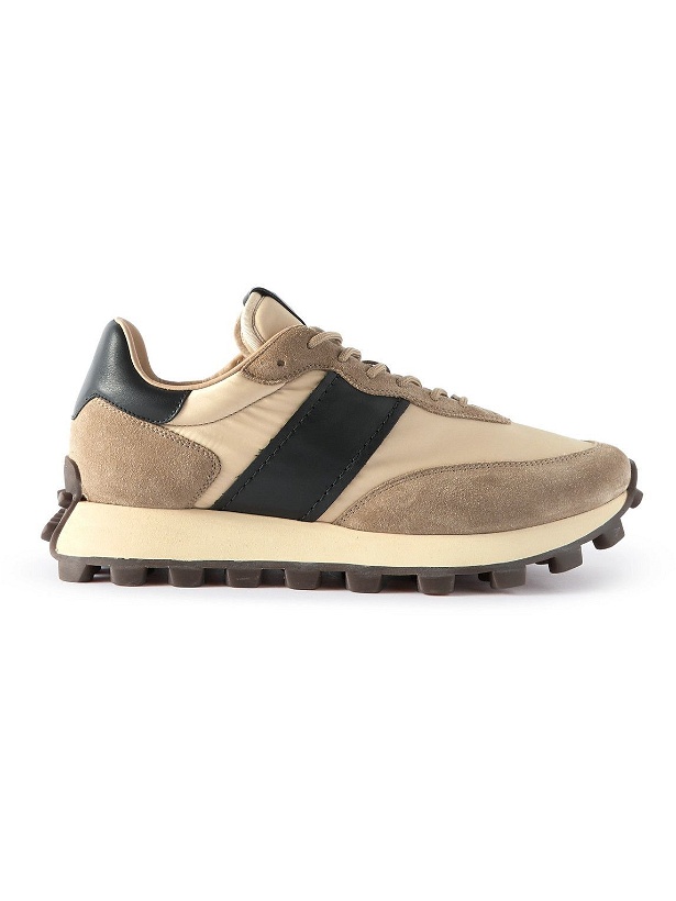 Photo: Tod's - Leather-Trimmed Shell and Suede Sneakers - Brown