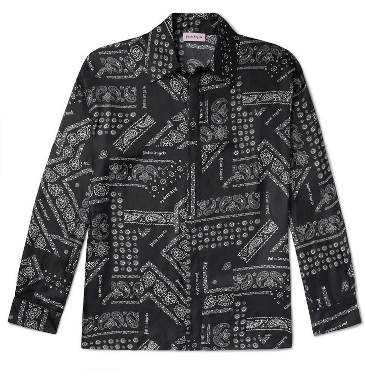 Photo: Palm Angels - Bandana-Print Twill Shirt - Black