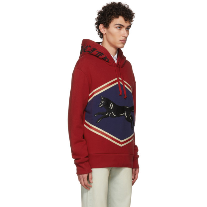 Gucci Red Jumping Wolf Hoodie Gucci