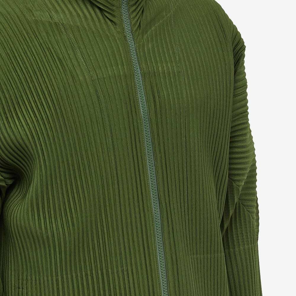 Homme Plissé Issey Miyake Men's Pleated Track Jacket in Dark Olive