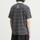 MASTERMIND WORLD Men's Fine Gauge Stripe Ss Rugby Shirt in Black