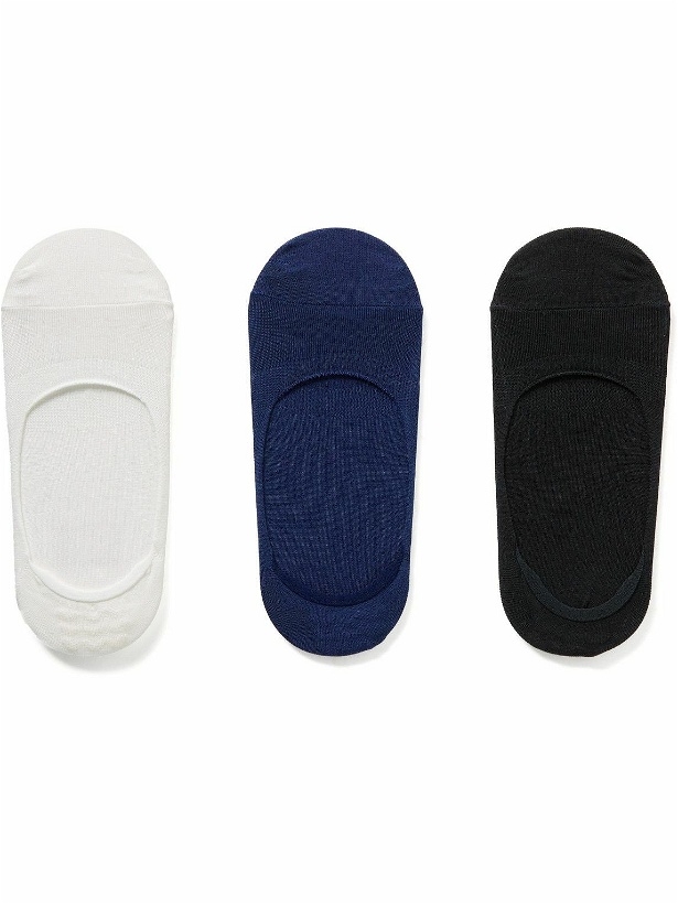 Photo: Anonymous Ism - Three-Pack No-Show Stretch-Knit Socks - Black