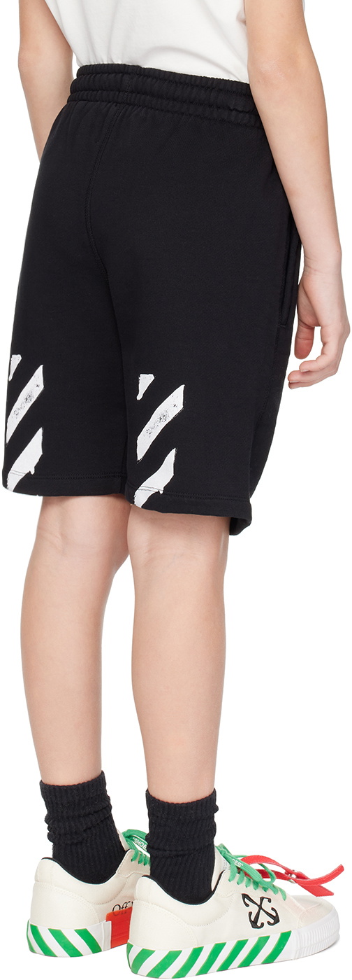 Off-White Kids Black Paint Shorts