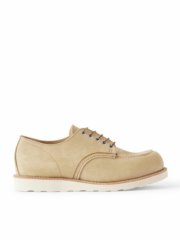 Photo: Red Wing Shoes - 8079 Shop Moc Oxford Suede Derby Shoes - Neutrals