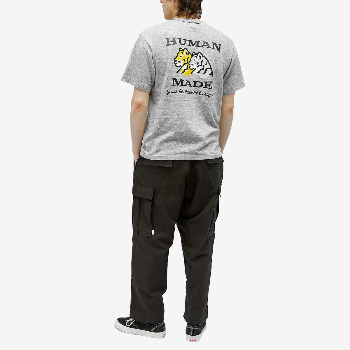 Human Made Men's Tiger Pocket T-Shirt in Grey Human Made