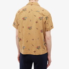 Bode Men's Micro Bird Vacation Shirt in Brown Multi