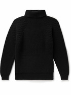 Inis Meáin - Ribbed Merino Wool and Cashmere-Blend Rollneck Sweater - Black