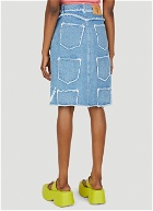 Raw Edge Multi Pocket Skirt in Blue