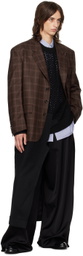 Junya Watanabe Red & Black Wool Check Coat