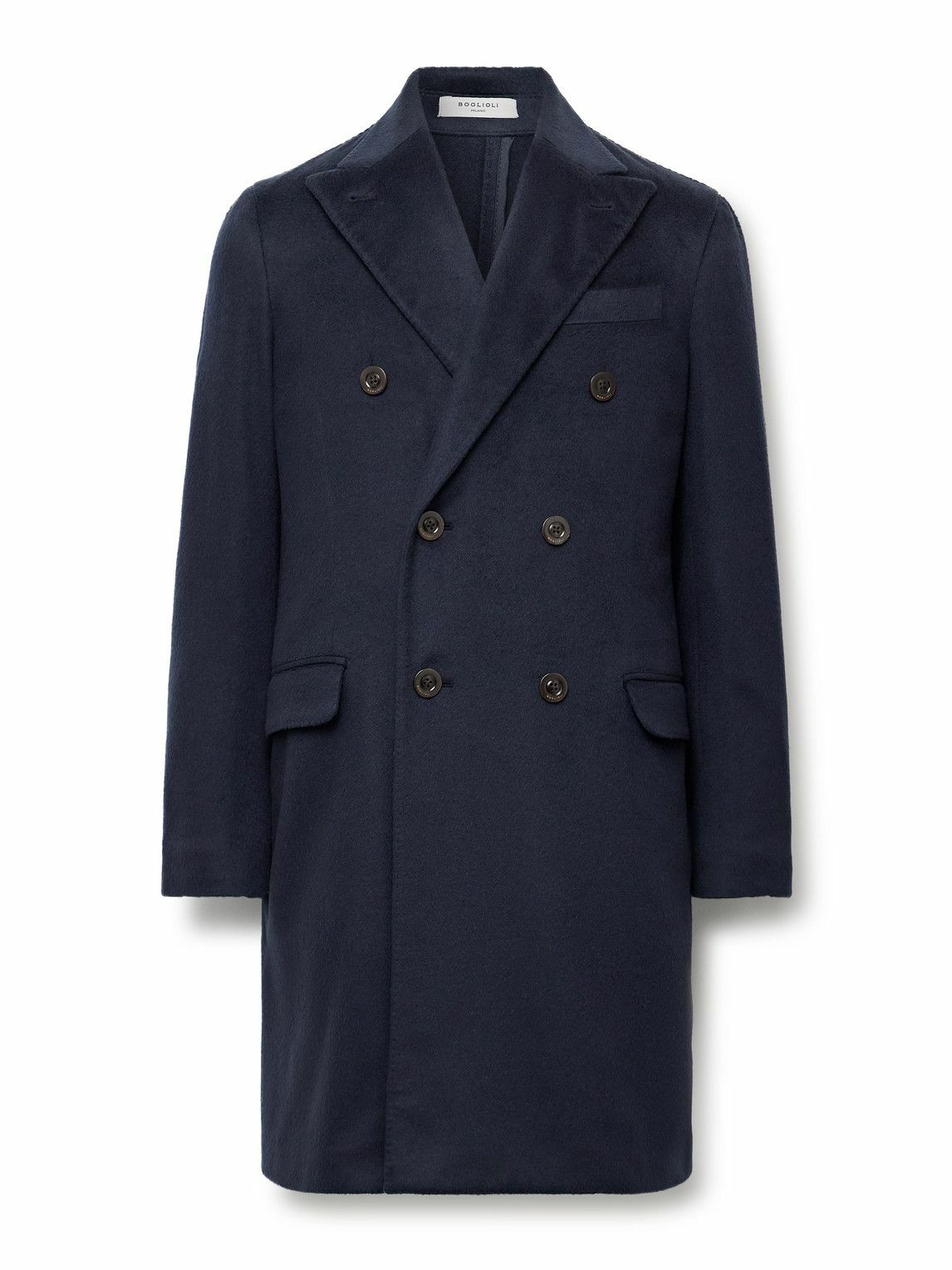Boglioli - Double-Breasted Cashmere-Felt Coat - Blue Boglioli