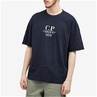 C.P. Company Men's Box Logo T-Shirt in Total Eclipse
