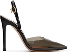 Gianvito Rossi Black Ribbon D'Orsay Plexi 105 Heels