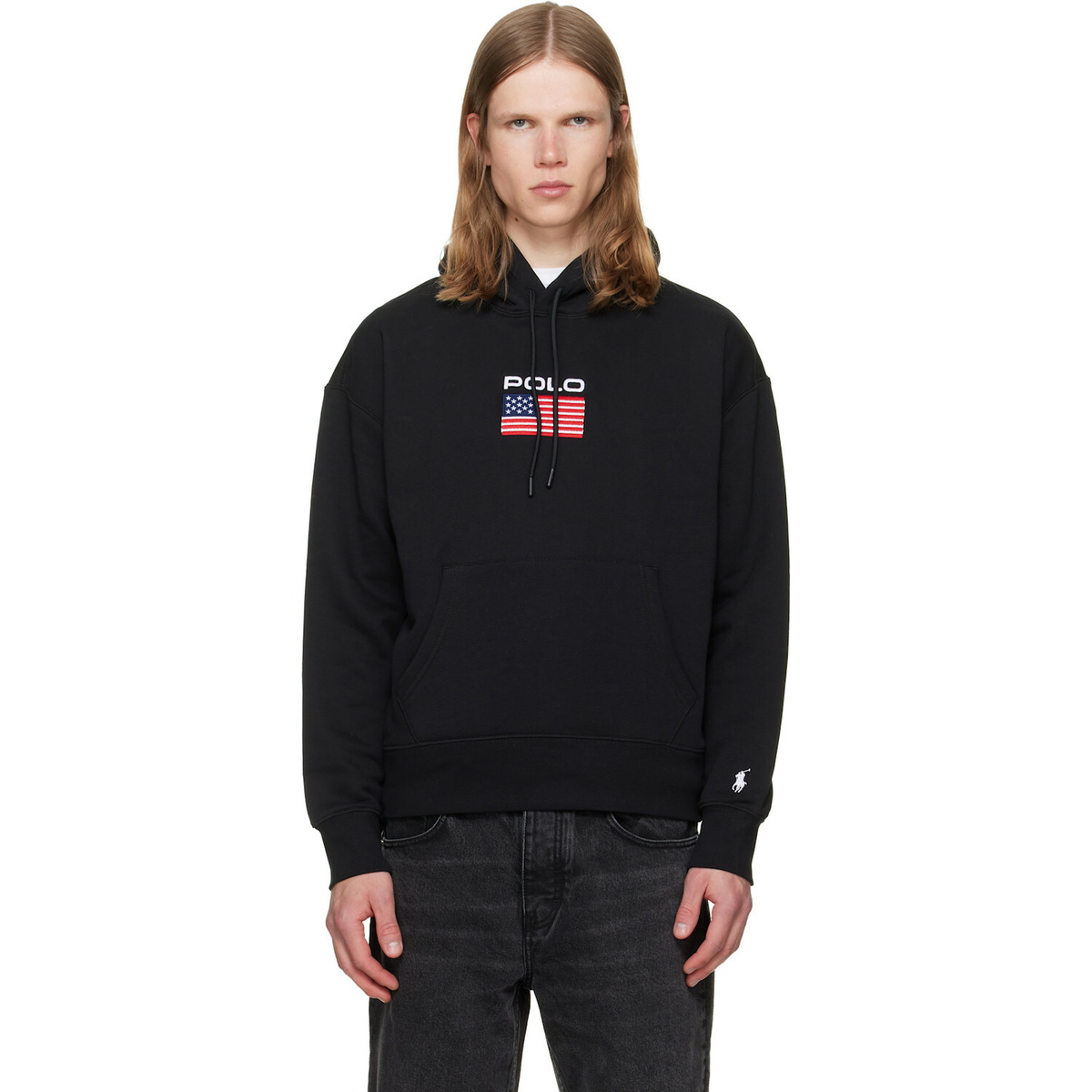 Polo Ralph Lauren Black Embroidered Logo Hoodie
