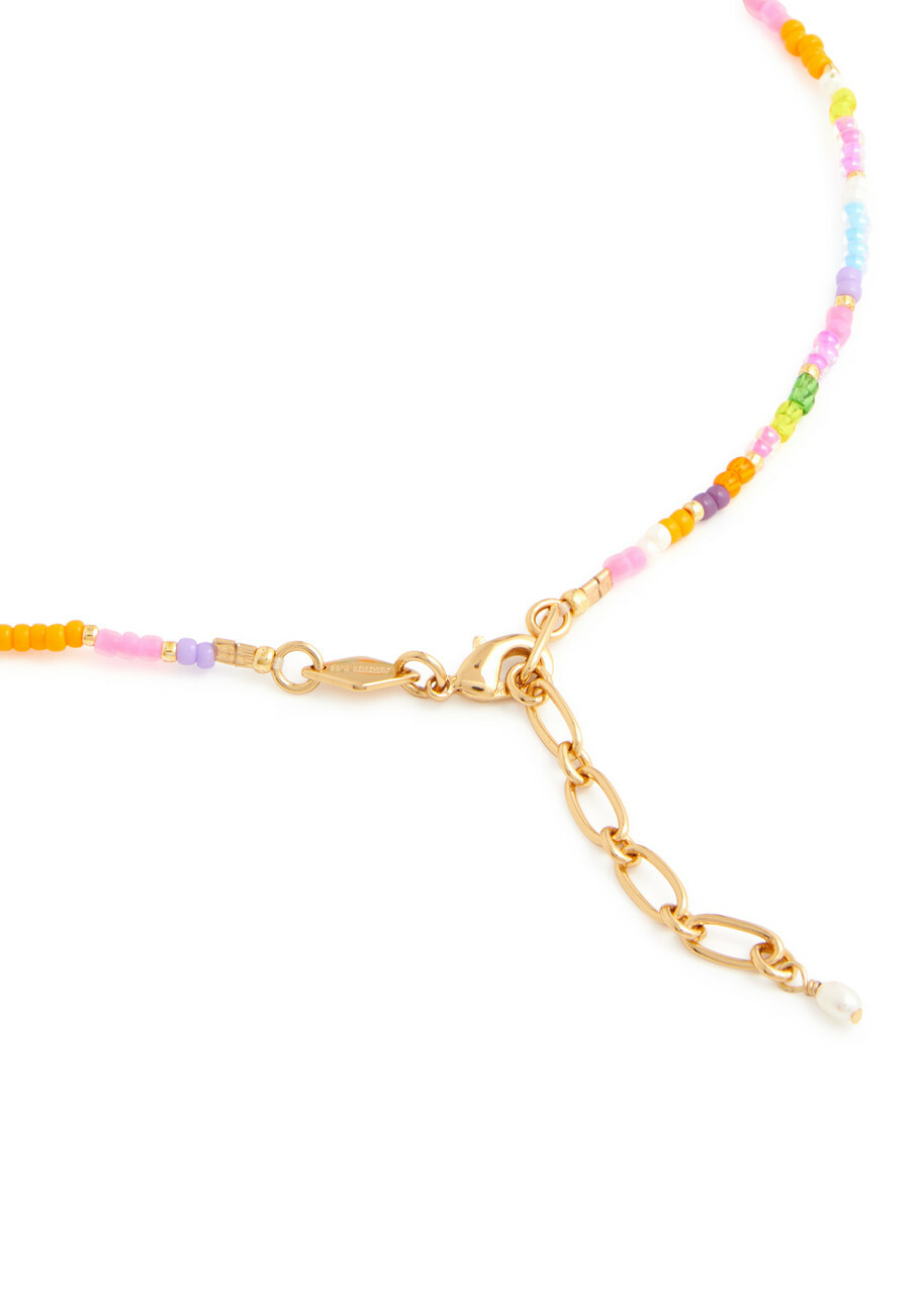 Anni LU Hearty Eldorado 18kt Gold-plated Beaded Necklace - Multicoloured 1 - One Size