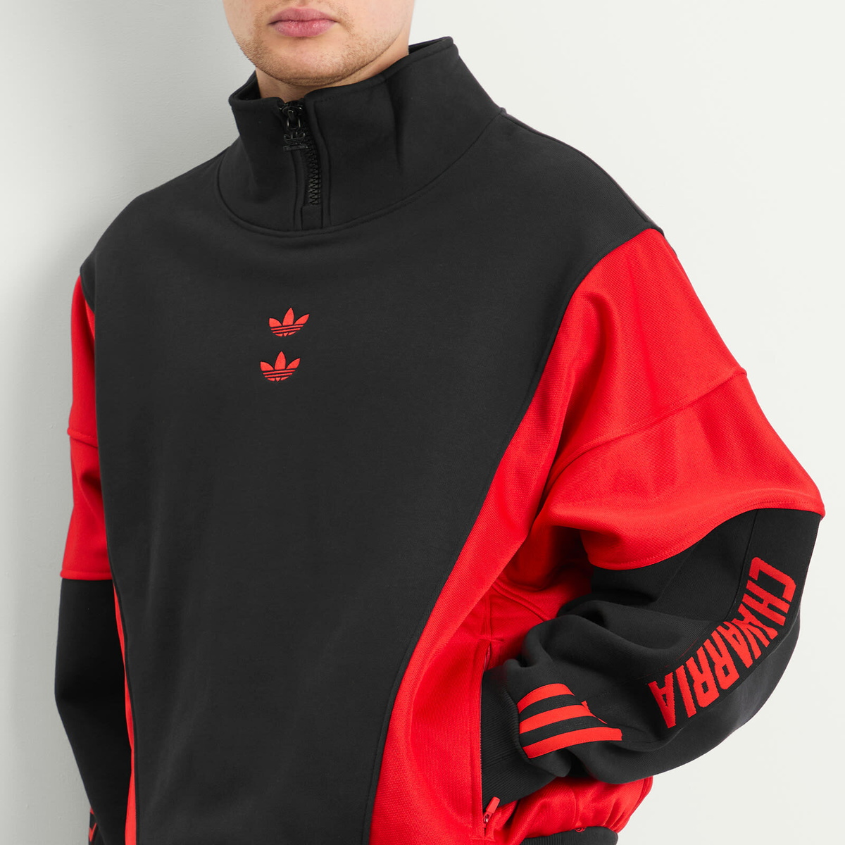 Adidas x Willy Chavarria Watsonville Mockneck in Black/Red