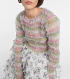 Susan Fang Stiped shirred tulle cardigan
