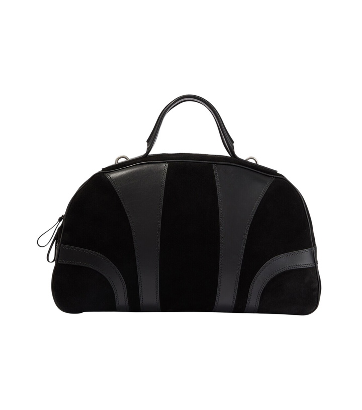 Photo: Dries Van Noten Leather-trimmed suede duffel bag