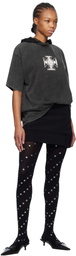 We11done Black Heart Cross Hooded T-shirt