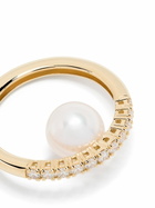 Mizuki 18K Yellow Gold Akoya Pearl And Diamond Earcuff