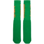 Off-White Green and Orange Bubble Font Socks