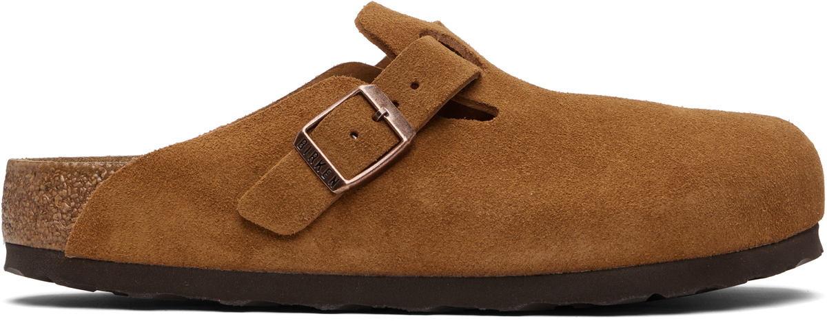 Birkenstock Tan Regular Boston Soft Footbed Slip-on Loafers