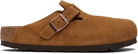 Birkenstock Tan Regular Boston Soft Footbed Slip-on Loafers