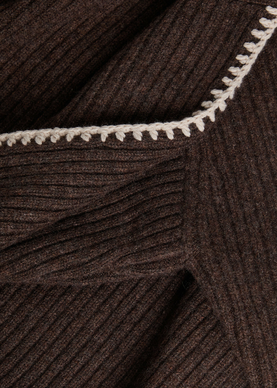 Rag & Bone Ingrid Ribbed Wool Jumper Brown