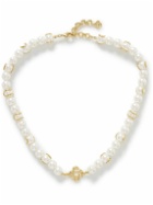 Casablanca - Gold-Plated Faux Pearl Necklace