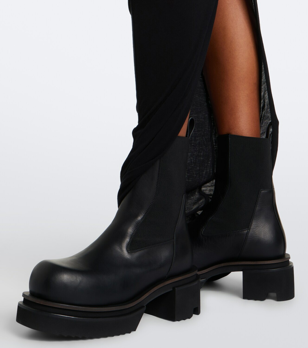 Rick Owens Beatle leather platform Chelsea boots