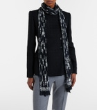 McQueen Skull pleated silk scarf