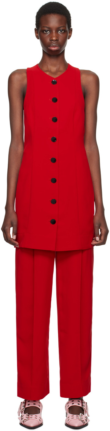 GANNI Red Button Minidress GANNI