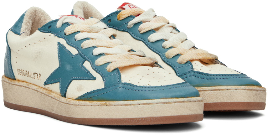 Golden Goose White & Blue Ball Star Sneakers Golden Goose