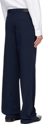 Balmain Navy Cotton Twill Darted Trousers