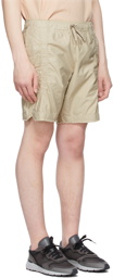 John Elliott Beige Cotton Poplin Frame Shorts