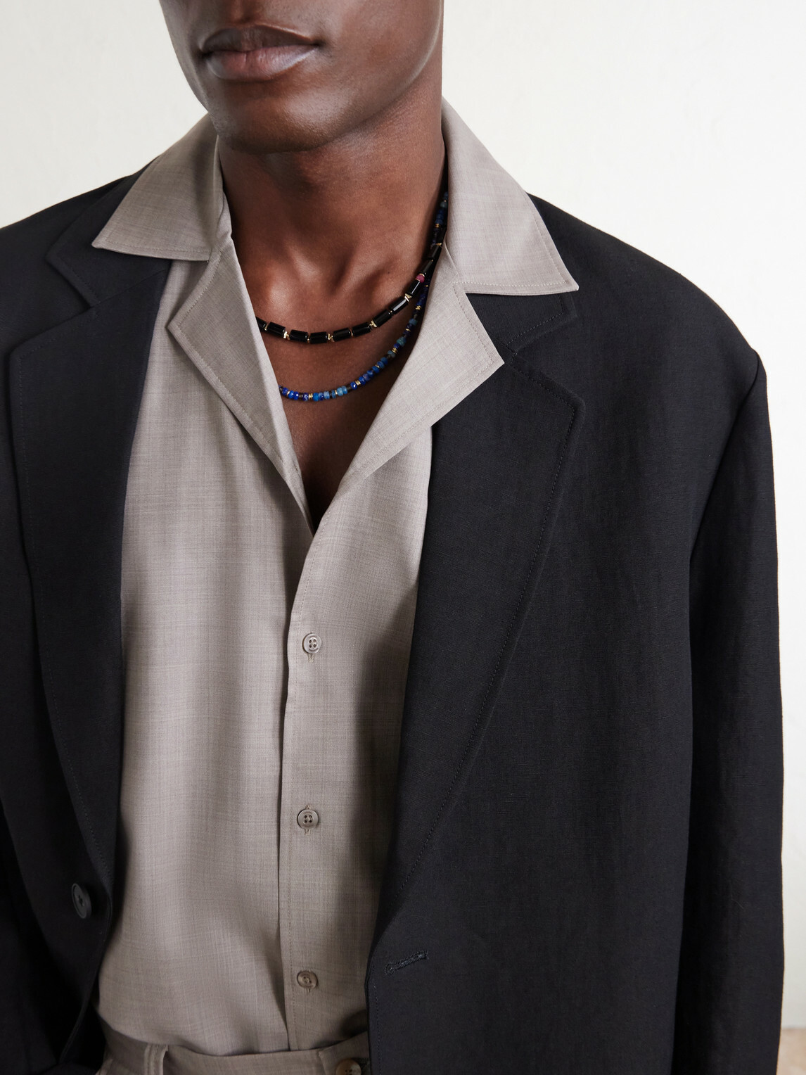 Frescobol Carioca - Safra Camp-Collar Wool Shirt - Brown