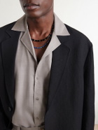 Frescobol Carioca - Safra Camp-Collar Wool Shirt - Brown