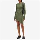 Sami Miro Vintage Women's Aysmmetric Long Sleeve Mini Dress in Army Green