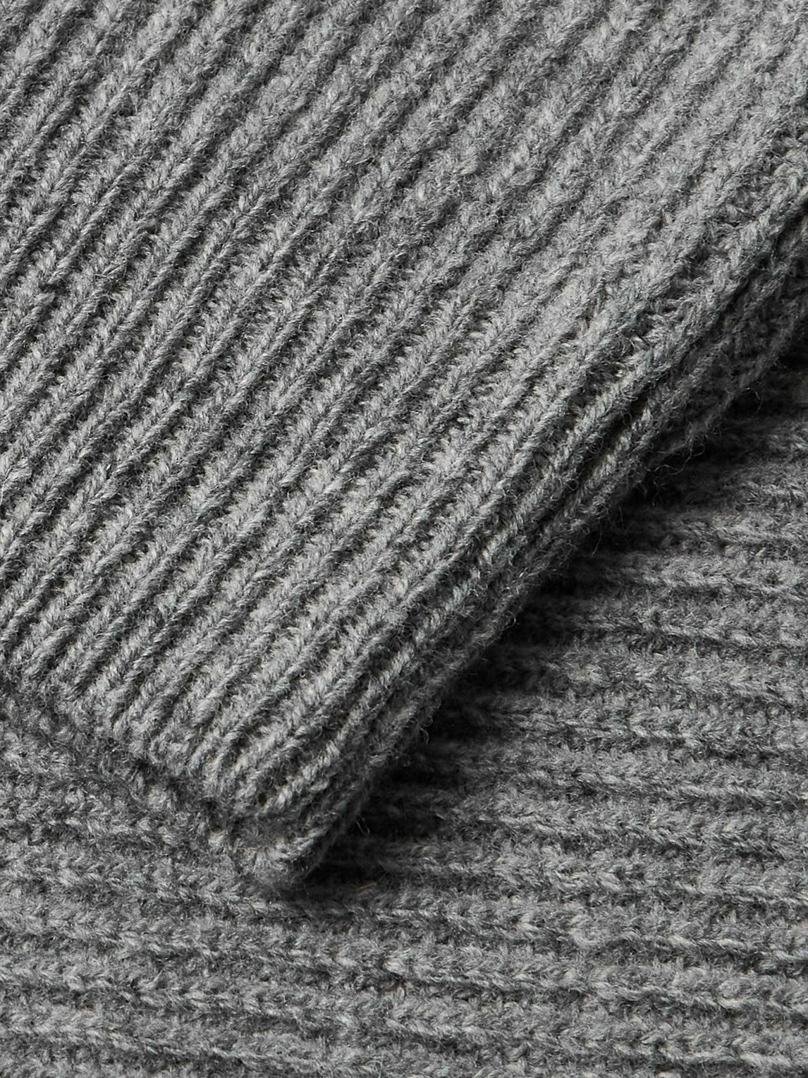 Incotex - Zanone Ribbed Virgin Wool Sweater - Gray