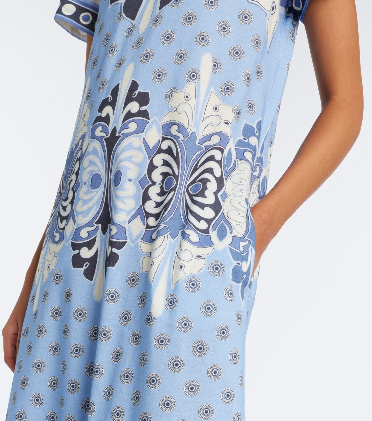 La DoubleJ Sporty Swing printed cotton jersey midi dress