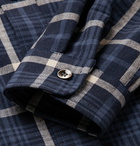 A.P.C. - Felix Checked Cotton and Linen-Blend Shirt - Men - Navy