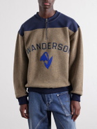 JW Anderson - Logo-Embroidered Wool-Blend Jersey Sweatshirt - Brown