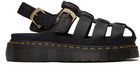 Dr. Martens Black Wrenlie Grizzly Leather Fisherman Sandals