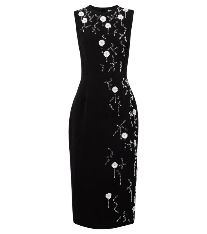 Photo: Emilia Wickstead Cappia embellished midi dress