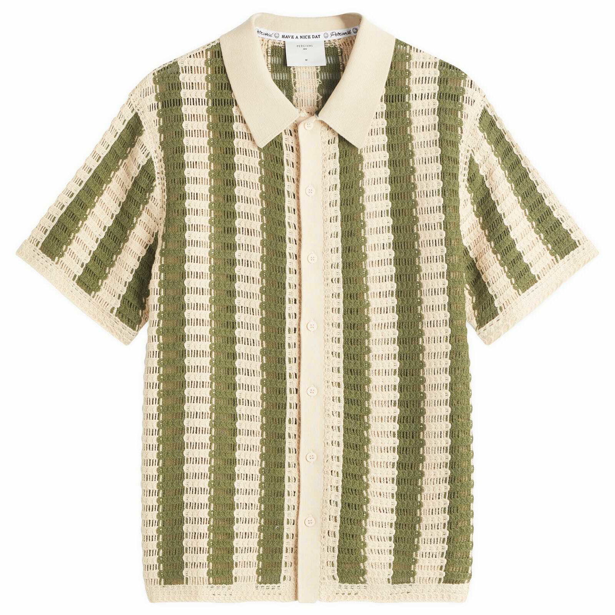 Percival Men's Barletta Knitted Shirt in Olive